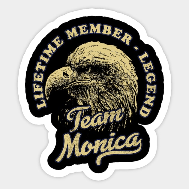 Monica Name - Lifetime Member Legend - Eagle Sticker by Stacy Peters Art